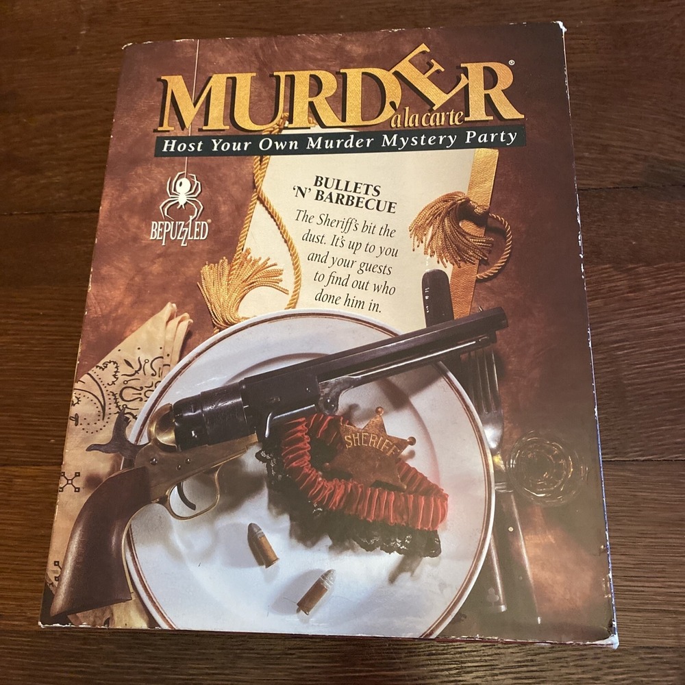 Murder a la carte Mystery Party Game for 6 People~Bullets 'n' Barbecue BePuzzled